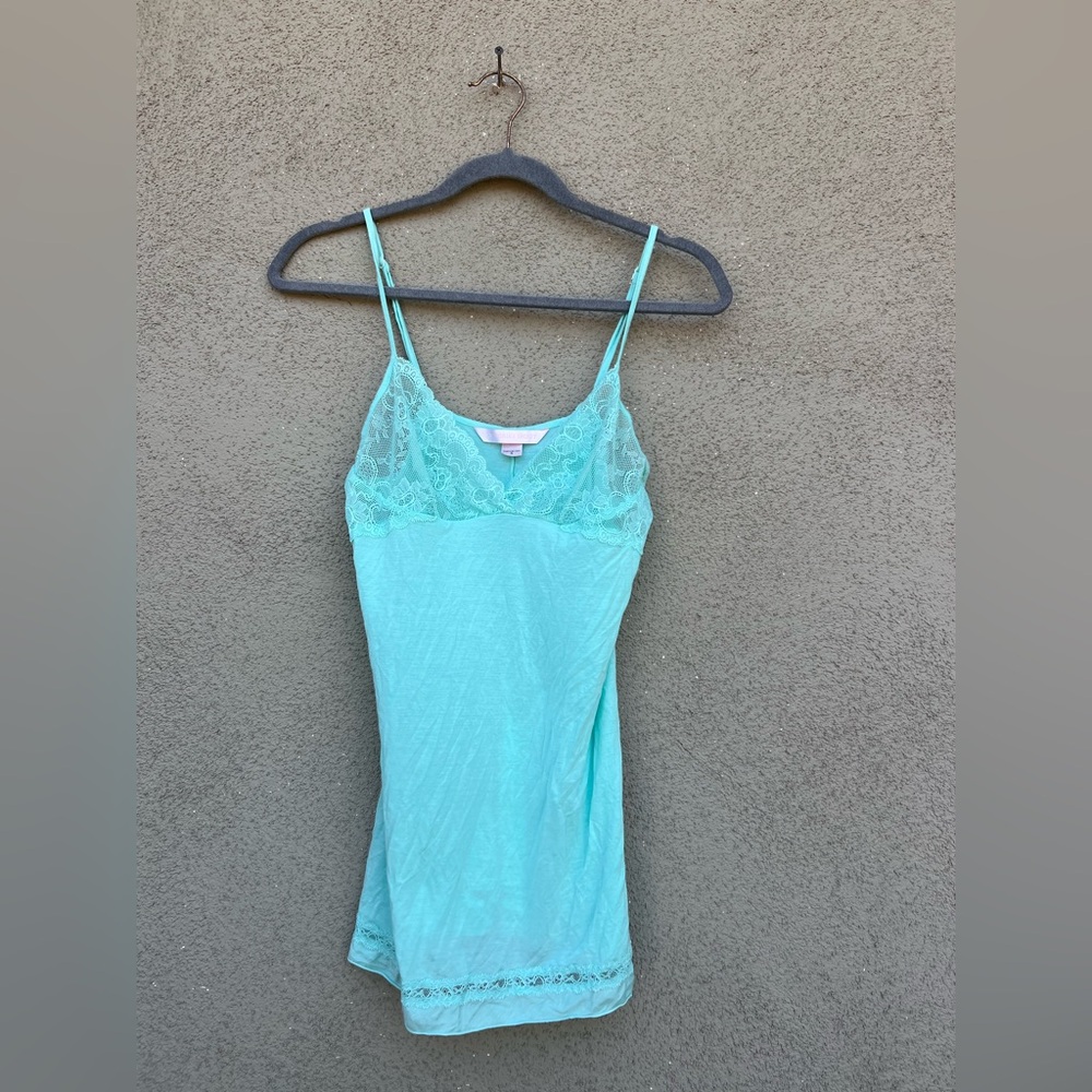 Victoria's Secret Turquoise Lace Chemise Small Vintage 2003 Babydoll Slip Stretc